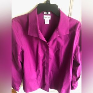 Chicos pink button up women’s dress shirt